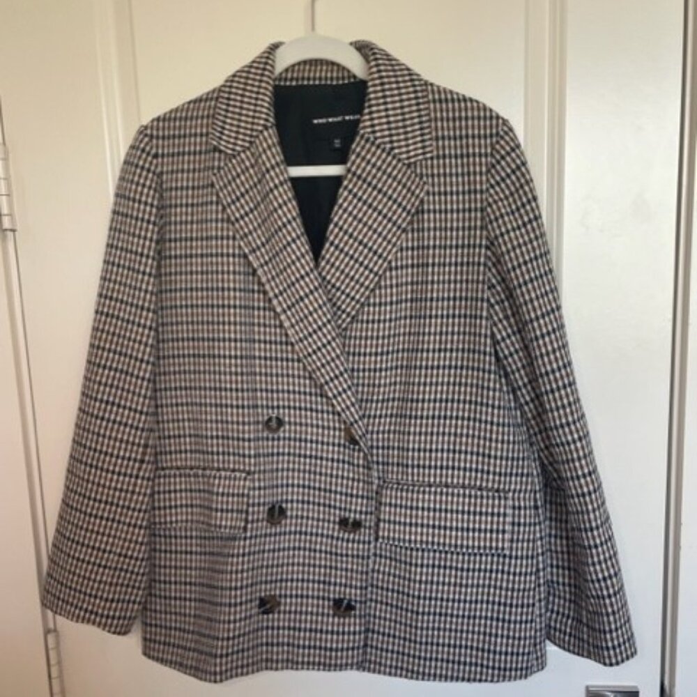Women’s Oversized Houndstooth Patterned Blazer - image 1